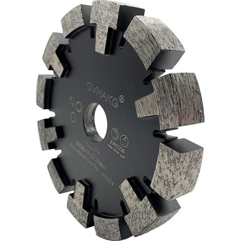 Tuck Point Fraise diamantée de 130 mm, résistante à l'usure, longue durée de vie pour chape, asphalte, disque abrasif avec segment de protection en T (130 x 17 x 12 x (1/5)