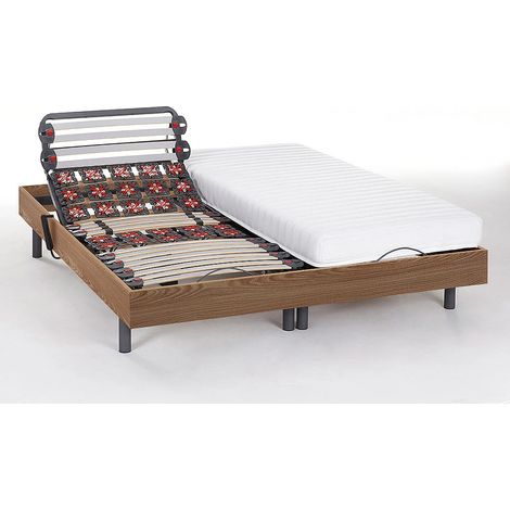 Set da relax, accoglienza lattice PANDORA II di YSMÉE - motori OKIN - quercia naturale - 2 x 80 x 200 cm (1/5)