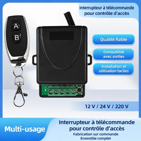 Contrôleur récepteur 12-24V sans fil 433 MHz et télécommande AB pour serrure électronique 12-24v 1 6 × 3,5 × 2 cm 120 g – Livraison gratuite
