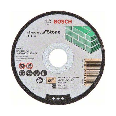 Gerade geschnittener Standardstein: 115 x 2,5 4-1/2 BOSCH 2608603177 (1/5)
