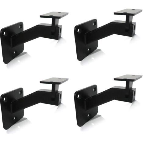 supports de main courante d'escalier réglables en fer, supports carrés avec vis, angle d'inclinaison variable, noirs (1/3)