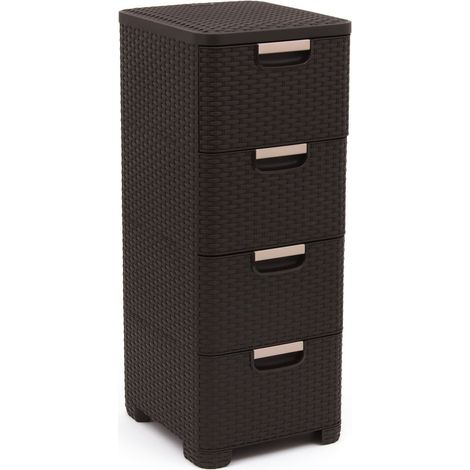 Curver regał z 4 szufladami 4x14l /ciemny brąz