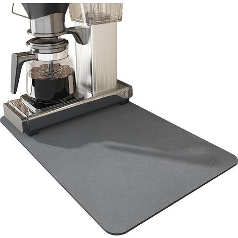 Tapis Egouttoir Vaisselle Absorbant, 60 X 40cm Tapis Evier Cuisine, Tapis Machine a Cafe, Super Absorbant Tapis Cafetiere, Tapis Antidérapant pour Bar à Café de Déversement(Gris Foncé) (1/5)