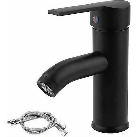 robinet D'vier (noir), Robinet Chaud Et Froid, Robinet De Salle De Bain En Acier Inoxydable, Adapt Au Lavabo Ou Au Lavabo De La Salle De Bain, Lav (1/5)