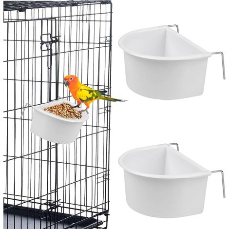 Vogelfutterhäuschen, zweiteilige Vogelfutterhäuschen aus Kunststoff, Zubehör für Vogeltränken, hängende Futternäpfe/-becher für Papageien, kleine Vögel und Tauben (1/5)