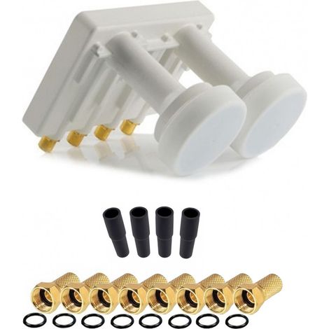 LNB Monobloc Quad - MEGASAT - Diavolo - 0,1dB HD - Étanche - 4 sorties Astra Hotbird (1/2)