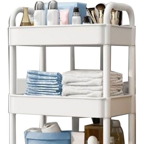 Chariot à goûter, étagère de rangement à plusieurs niveaux sur pied pour la cuisine, la chambre de bébé, le salon, la chambre et la salle de bain  étagère de rangement portable. (1/5)