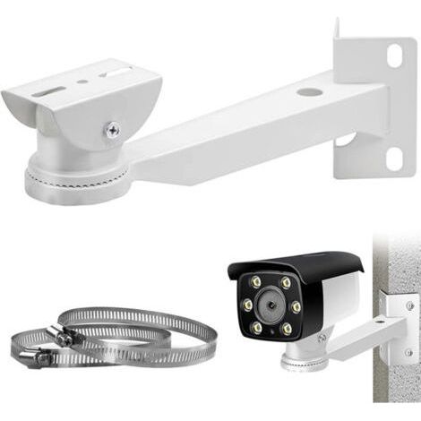 Outdoor Surveillance Corner Camera Support, Solid Metal Support with 2 Vertical Loops for Pole Mounting for Security Camera, for Video Surveillance Cameras, Solar Panels (1/5)