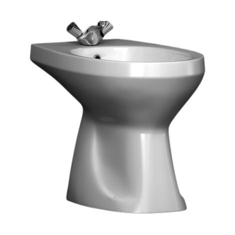 Bidet mit glänzend weißem Bodenablauf – Tris (1/2)