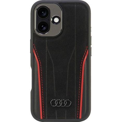iPhone 16 Audi MagSafe Lederhülle Schwarz