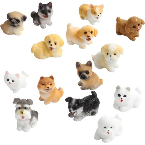 14 teilige Mini Tierstatuen aus Kunstharz Miniatur
