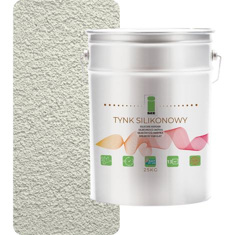 Silikonputz für Fassaden, weiß/hellgrün, 1,5 mm, Premium, 25 kg