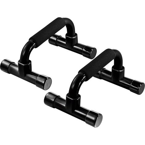 Push Up Bar - Steel Frame with Foam Grips - Non-Slip Rubber Feet - For Home Gym Calisthenics Training - 1 Pair (1/3)