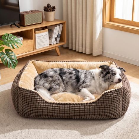 Panier Chien Moyen Taille, Lit Chien Lavable, 76x61x23cm (1/5)