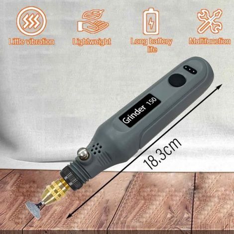 Mini Broyeur Électrique - Moulin À Main USB Réglable 5000-18000 Tr/Min - Pour Poinçonnage Perçage Gravure Découpe Polissage - 1 Pièce (1/4)