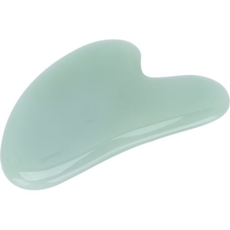 Outil de Gua Sha en Pierre de Jade Naturel pour Massage Facial, Forme Cœur en Jade Vert Pêche (1/5)