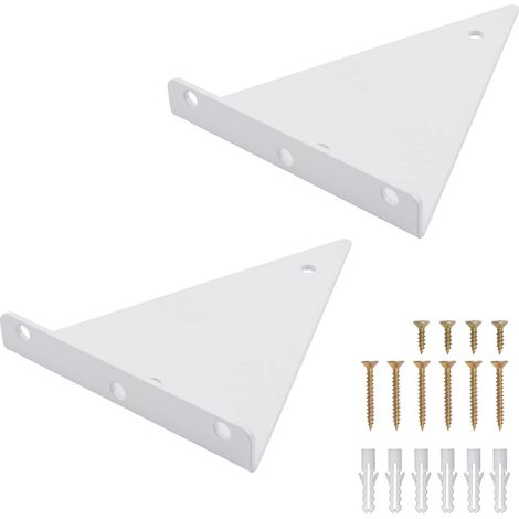 Support d'étagère triangulaire, lot de 2 supports d'étagère triangulaires robustes et invisibles, support mural flottant pour étagère. (1/5)