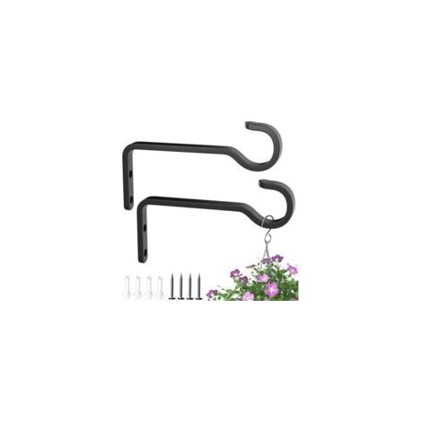 Set di 2 ganci da parete (15 cm) per appendere fiori, piante, piante da giardino, come ganci da parete per piante e lanterne - Crezuo (1/4)