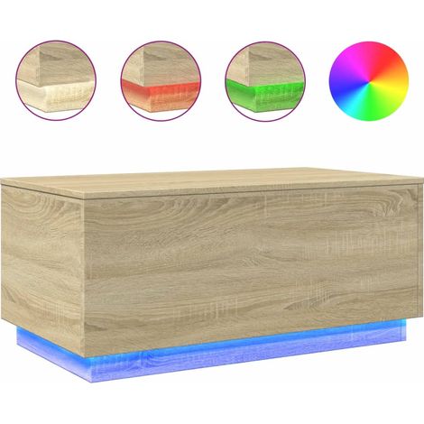 Maison Exclusive - Couchtisch mit LED-Leuchten Sonoma-Eiche 90x50