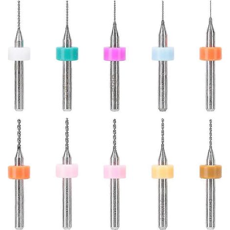 Ensemble de 10 mini forets pour le travail du bois, la réparation de montres et de téléphones portables (0,3 mm à 1,2 mm). (1/5)
