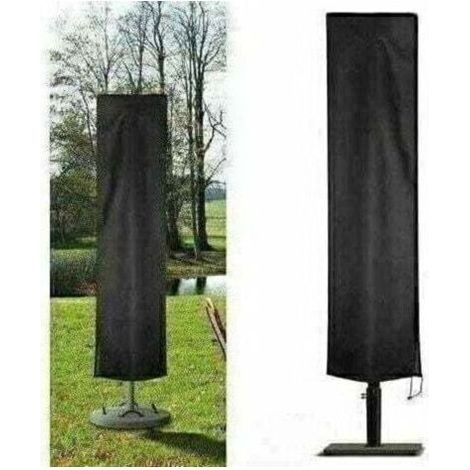 Housse Parasol Déporté Jardin en 210D Oxford Imperméable, Couverture pour Parasol Jardin, Housse de Protection Parasol Déporté Anti-UV/Poussière/Pluie/Vent (240x57x57cm, Noir) (1/4)