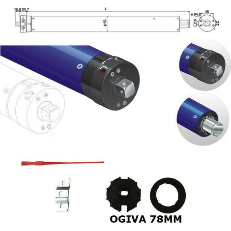 Motore Elettrico Avvolgibile Avvolgibili X Tenda Da Sole 220kg 120 Nm Rullo 78