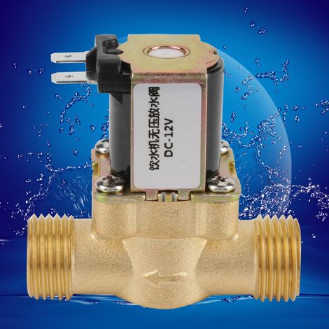 12V BSPP G1/2 Messing-Magnetventil, normalerweise geschlossen, 2-Wege, ohne Druckregler (1/5)