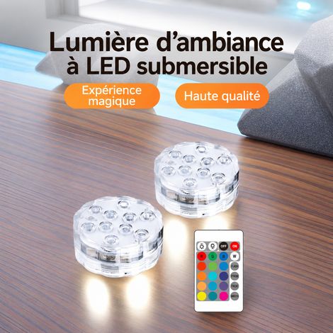 Lampe LED Submersible 7 cm 10 LED lampe seule, lampe à grand bouton rotatif 13 LED RGB modèle application avec ventouses, non vendu à l'unité 7 × 7 × 2,8 cm 80 g – Livraison gratuite (1/5)
