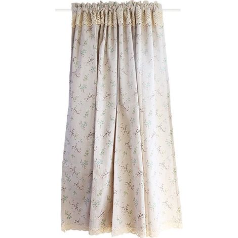 Rideau de porte - maison et décoration - Rideau - pour portes et fenêtres - Motif Klein fleurs d'herbe - blanc - 14050cm - coton (1/5)