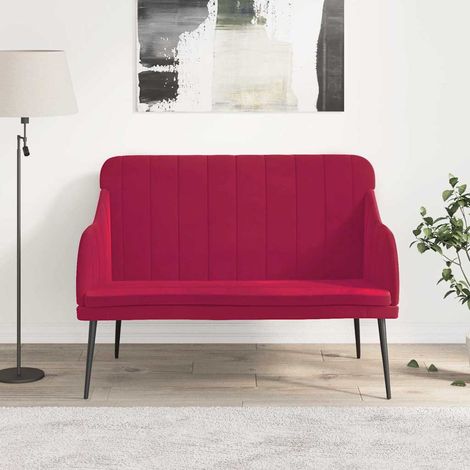 Sitzbank Weinrot 110x76x80 cm Samt