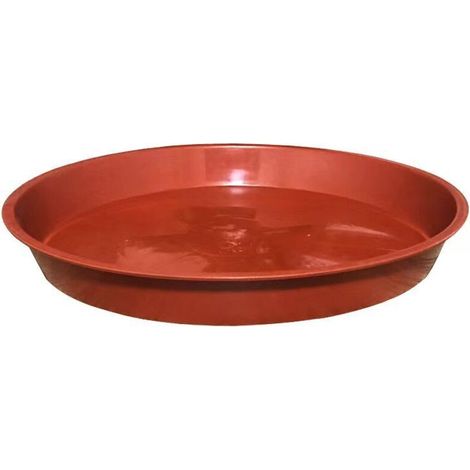 Set mit 10 Untersetzern für Pflanzen, Pflanzgefäße, drinnen und draußen, Garten – 23 cm/Rot
