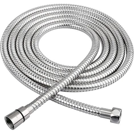 Flexible de douche en acier inoxydable 304, couleur argent, anti-torsion, pour douchette et installation dans la salle de bain.-AquaForge (1/5)