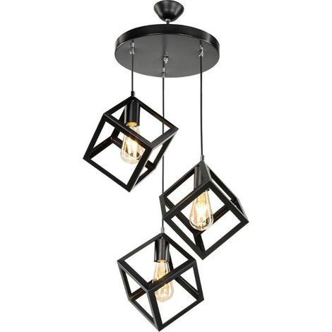 Lampada a sospensione Agatha 3 cubi nero (1/5)