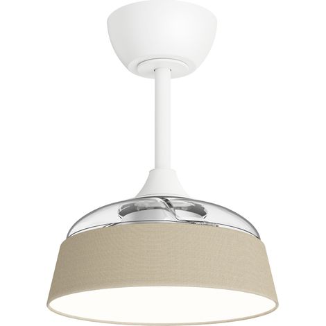 Ventilateur de plafond WIZZ STILO LED 2200lm beige – Pales rétractables – Moteur DC silencieux – Éclairage LED réglable 3000K à 5500K – Sulion (1/5)