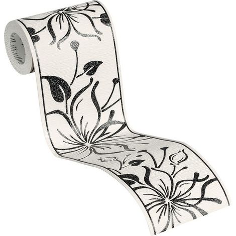 A.S. Creation Only Borders 346629 Papiertapete Blumenoptik 0.13 m x 5 m Schwarz