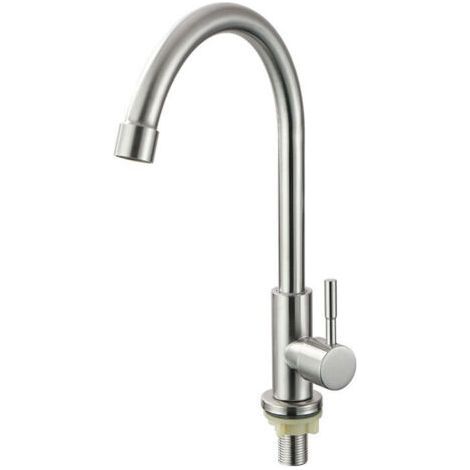 Grifo de cocina MUMU, giratorio 360°, grifo de cocina de una sola palanca, grifo de agua fría, acero inoxidable (1/4)