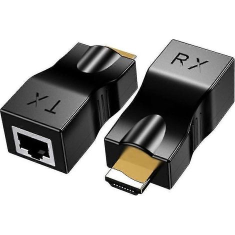 Extendeur HDMI, prolongateur HDMI vers RJ45 1080p pour réseau LAN, étend jusqu'à 30 mètres via un câble Ethernet LAN UTP Cat5e/6. (1/4)