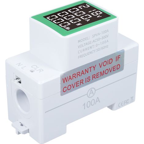 PZEM-008 Din Rail Electricity Digital Power Energy Meter Watt Kwh Wattmeter Monitor Ammeter Voltmeter AC 50-300V 100A with LCD Display