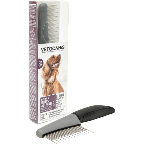 Vetocanis - Pettine per cani con denti alternati (1/4)