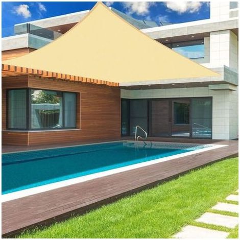 Rechteckiges/quadratisches Sonnensegel 2,5 x 3,5 m, sandfarben, wasserdichtes Gewebe mit 95 % UV-Schutz, für den Außenbereich, Garten, Terrasse und Pool (1/4)