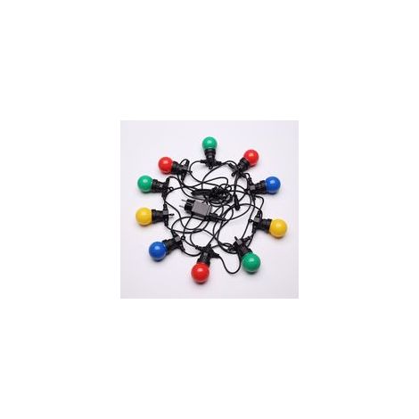 Guirlande lumineuse d'extérieur 5M multicolore IP65 – 10 ampoules E27 remplaçables – Connectable jusqu'à 100m – Ambiance festive pour événements (1/2)