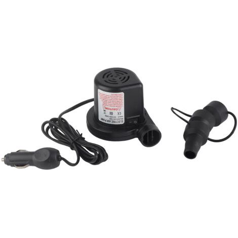 Ejoyous Inflateur de Pompe à Air électrique Portable 12V Déglation Inflation Rapide pour Un Bateau de Radeau de Matelas Gonflable avec 3 Buses (Black)