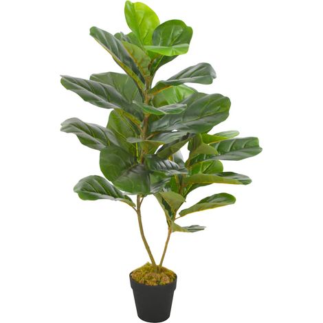 vidaXL Artificial Plant Fiddle Leaves with Pot Green 90 cm (1/2)