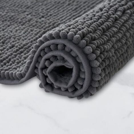 1 tapis de bain gris clair, 60 x 90 cm, antidérapant Super absorbant, lavable en machine Convient pour la salle de bain, la douche et la baignoire (1/5)