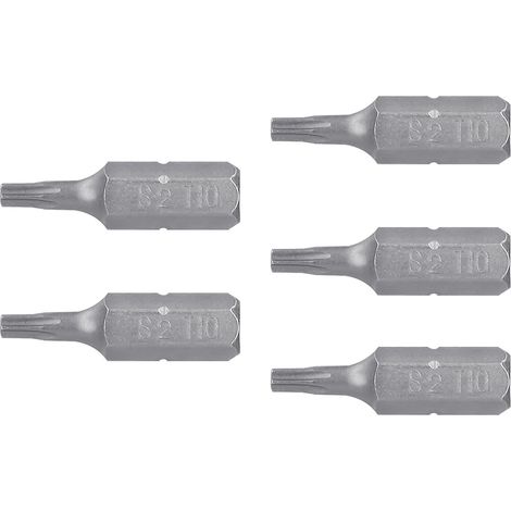 Puntas Torx T10 con seguro para destornillador - 25 mm - 5 puntas