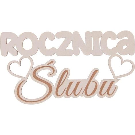 Holzschild – Hochzeitstag, 5 Stück, weiß
