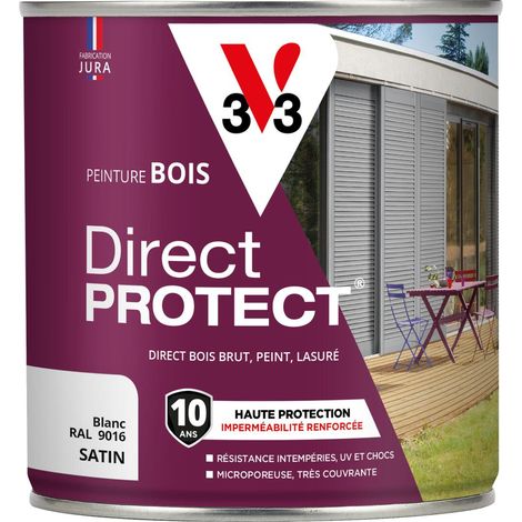 Peinture bois extérieur Direct Protect® V33 Blanc Satin 0,5L