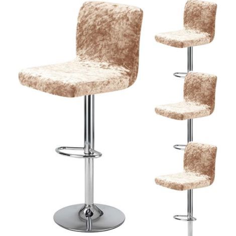 JSSEVN - Funda para taburete de bar (4 unidades) con respaldo de terciopelo elástico, funda gruesa para silla alta de bar, funda para silla giratoria de comedor. (1/5)