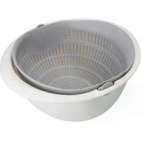 Plateau à fruits de cuisine amovible double compartiment pour et légumes panier égouttoir la maison linge rotatif (1/5)