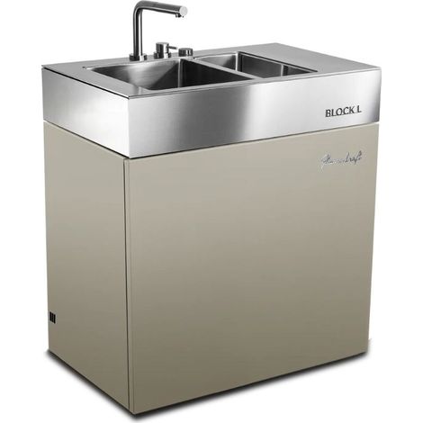 Flammkraft Outdoor-Küchenmodul BLOCK L Taupe Waschbecken Grillmodul BBQ (1/5)